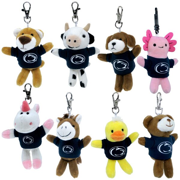 keychains, plush stuffed animals wearing Penn State Athletic Logo shirts